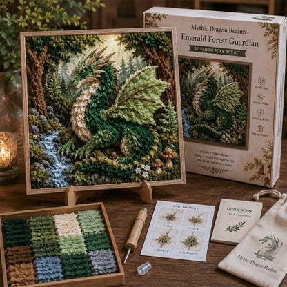 🎁🐉 Mythic Dragon Realms 3D Fabric Poke Art Kit