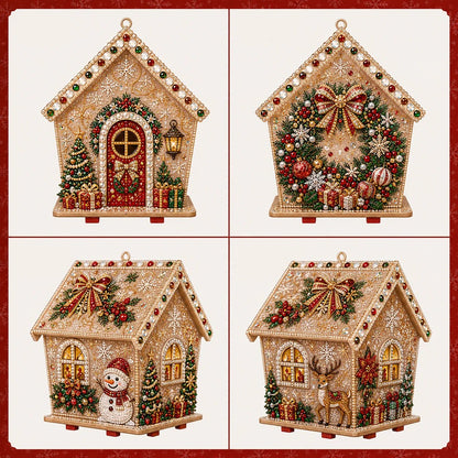 🔥 LAST DAY 49% OFF – 🎄Christmas Pearl Cottage Art Kit | Pre-Cut Wooden Panels, Sparkling Rhinestones, Pearl Beads & Complete Tools for a 3D Holiday House ✨