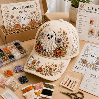 Halloween Beaded Embroidery Hat DIY Kit