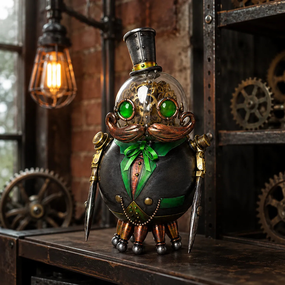 📐SteamPunk Mechanical Scholar Gear Art Sculpture