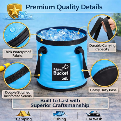 ⏰Limited Stock 60% OFF🧺💦🎣Portable Foldable Water Bucket - Perfect for Fishing, Camping, Traveling!!