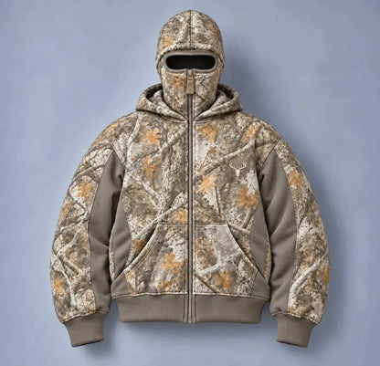 🦌 HunterZip Hunting Hoodie – Built-In Face Mask for Cold-Weather Adventures
