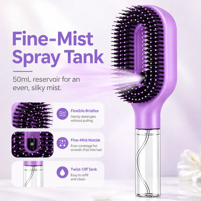 ✨ 2-in-1 Mist Hairbrush | Instant Detangle & Anti-Frizz