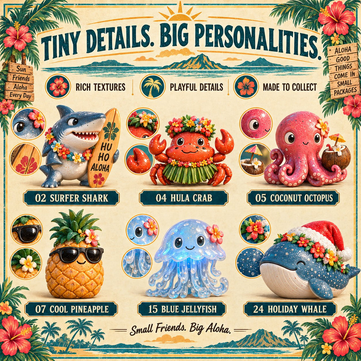 🌺 Hawaiian Odd Friends Advent Calendar – 24 Island Figures
