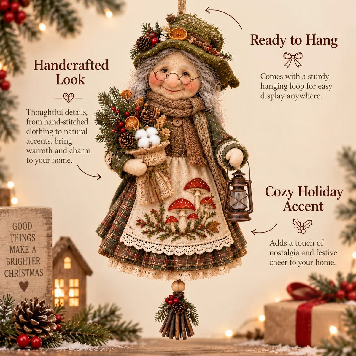 ⭐💝Handmade Good Luck Granny 🏠Chase Away Worries, Bring Home Warmth