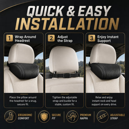 🚗💤 Relieve Driving Fatigue! Universal Memory Foam Car Headrest Neck Pillow, Ergonomic Support Auto Neck Cushion for Long Road Trips