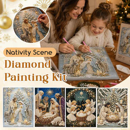 Nativity Scene Diamond Painting Kit – Christian Christmas Faith Art DIY Craft for Home Decor, Family Activity & Handmade Gifts