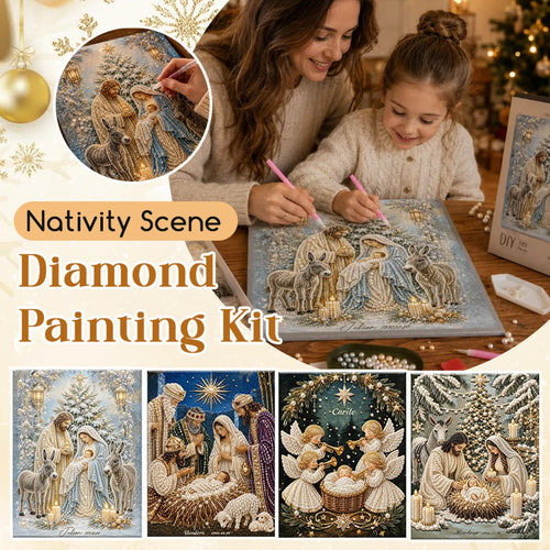 Nativity Scene Diamond Painting Kit – Christian Christmas Faith Art DIY Craft for Home Decor, Family Activity & Handmade Gifts
