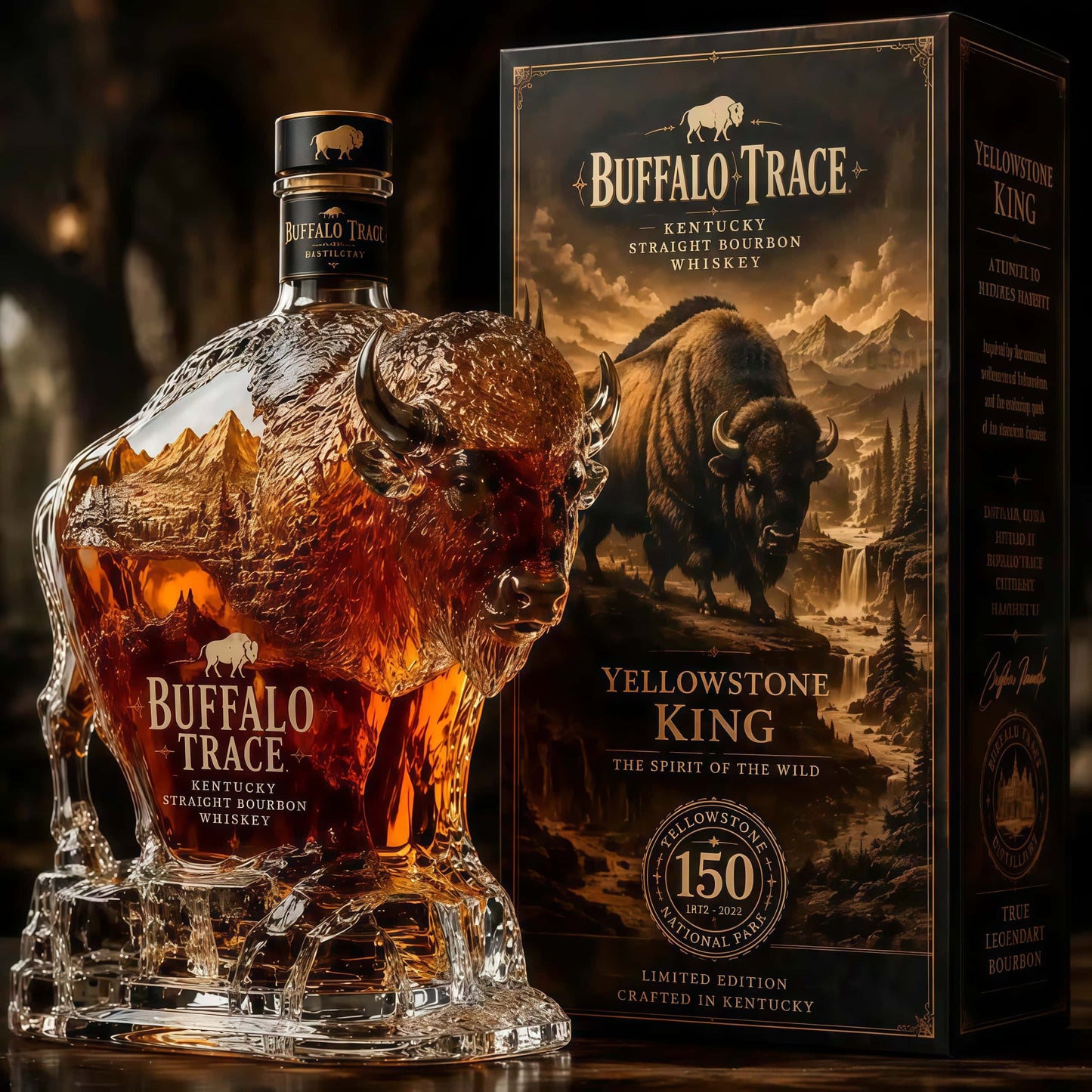Yellowstone 150 Years Heritage Edition Whiskey Bottle