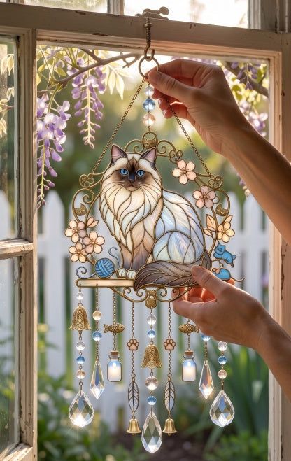 ❤️Cat Suncatcher Wind Chime – For Cat Lovers & Pet Owners