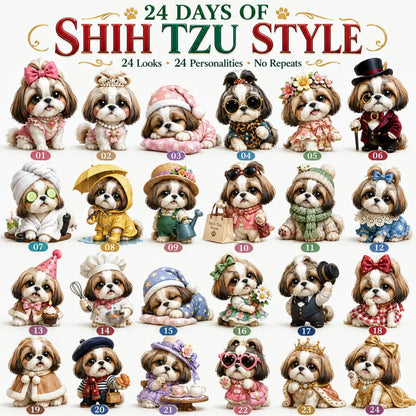 🐶 24 Days of Shih Tzu Christmas Advent Calendar 2026 – 24 Collectible Shih Tzu Surprises
