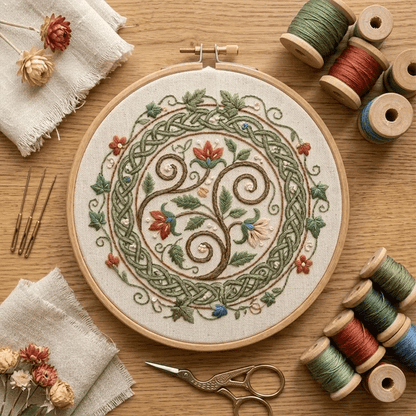 🔥49% Off Last Day - BUY 3 GET 1 FREE🌿Art Nouveau Celtic Knot Embroidery Kit (📦Buy 3 Free Shipping)