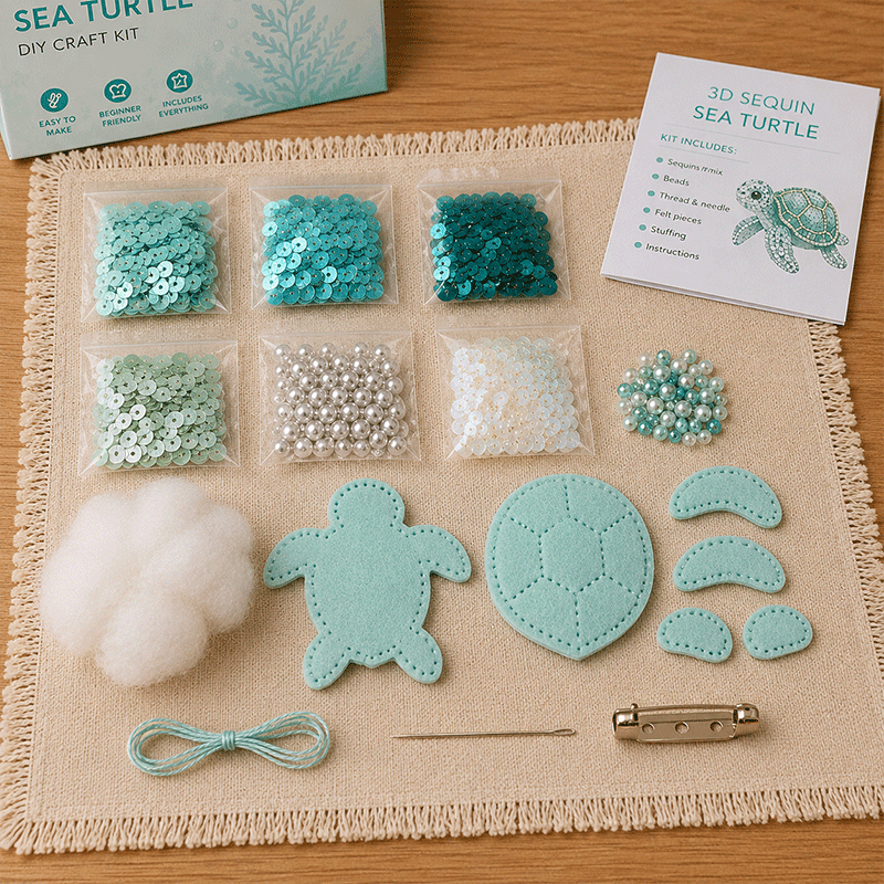 3D Sequin Sea Creature DIY Brooch Kit