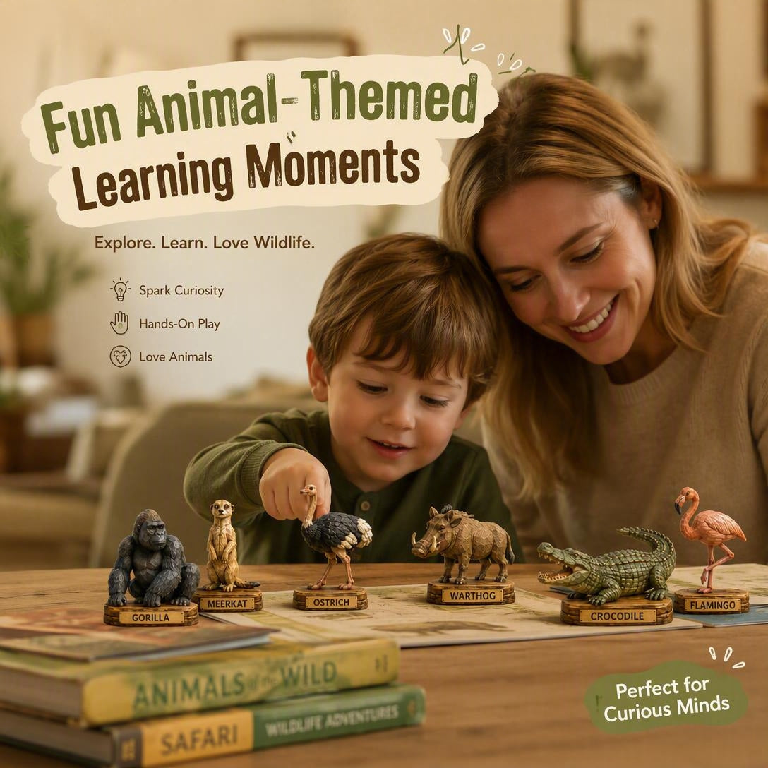 Safari Animals Advent Calendar 2026 – 24 Wooden Animal Charms