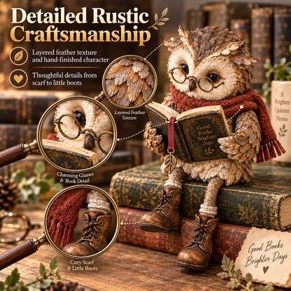Reading Owl Figurine
