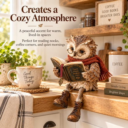Reading Owl Figurine