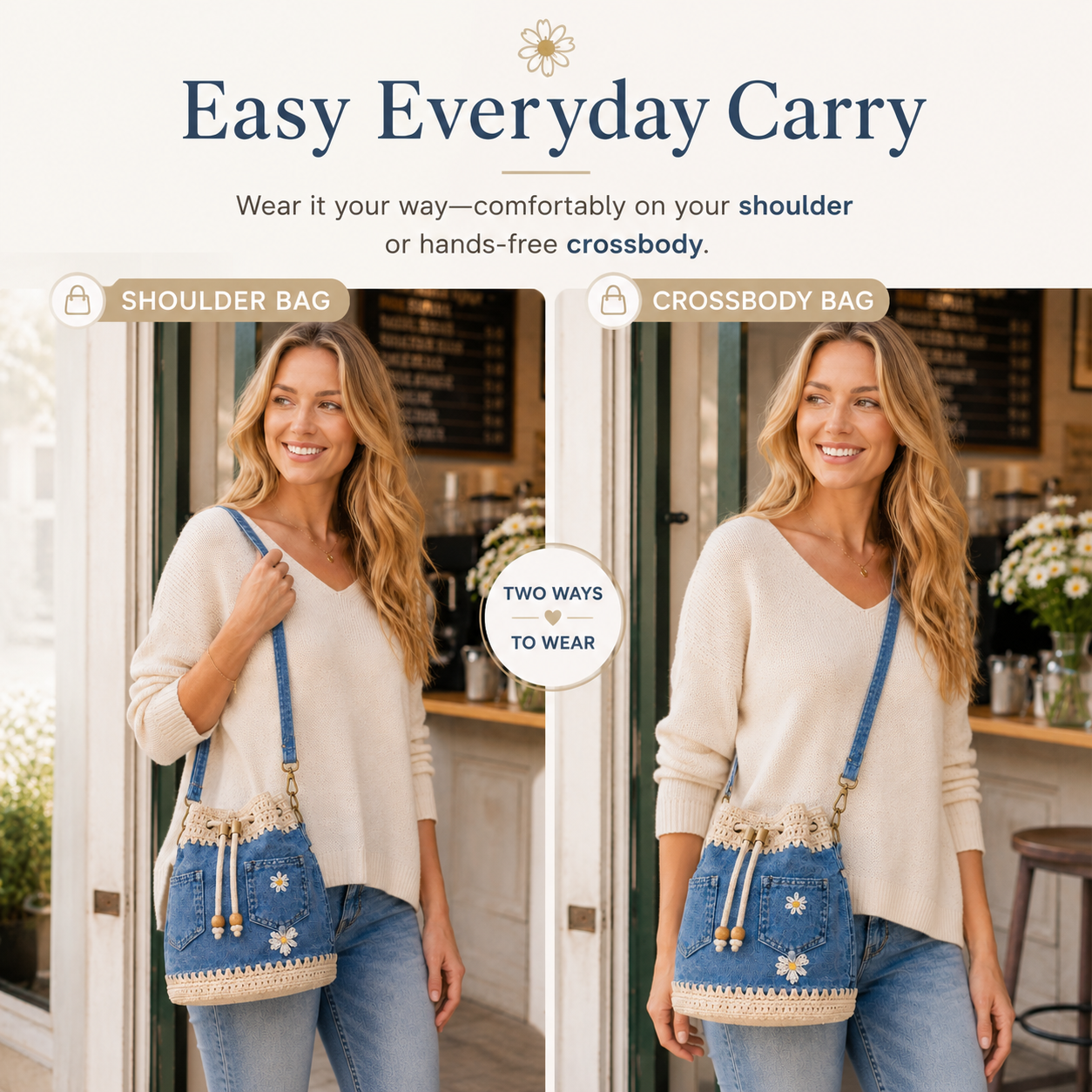 🔥Last Day 49% OFF-Denim Crochet Bucket Bag