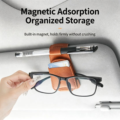 Magnetic Car Sun Visor Sunglasses Holder – Multi-Use Clip
