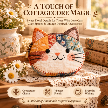 Handmade Patchwork Cat Coin Purse