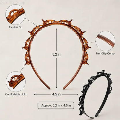 2-Piece Set of Cute Clip Headbands