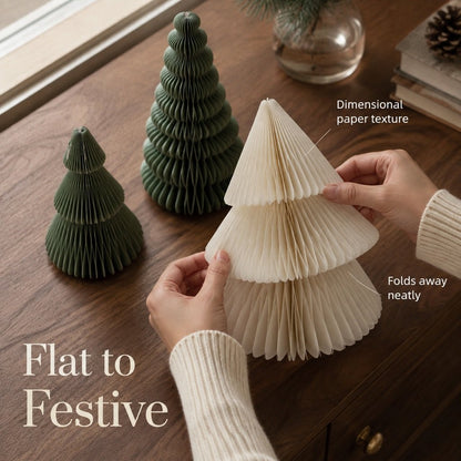 Fold-Flat Honeycomb Christmas Tree Sets