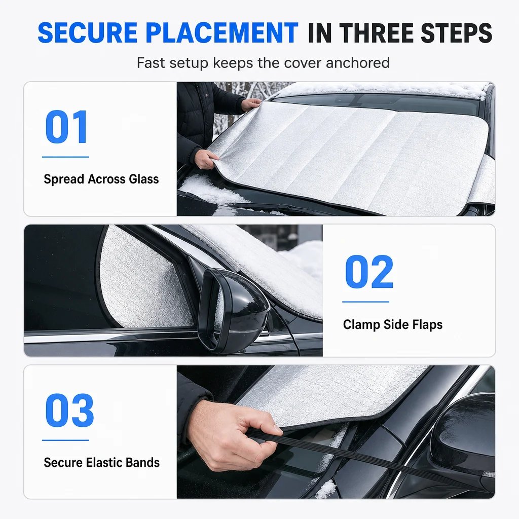 ❄️ Double-Sided Windshield Snow Cover | 0.7×1.5m