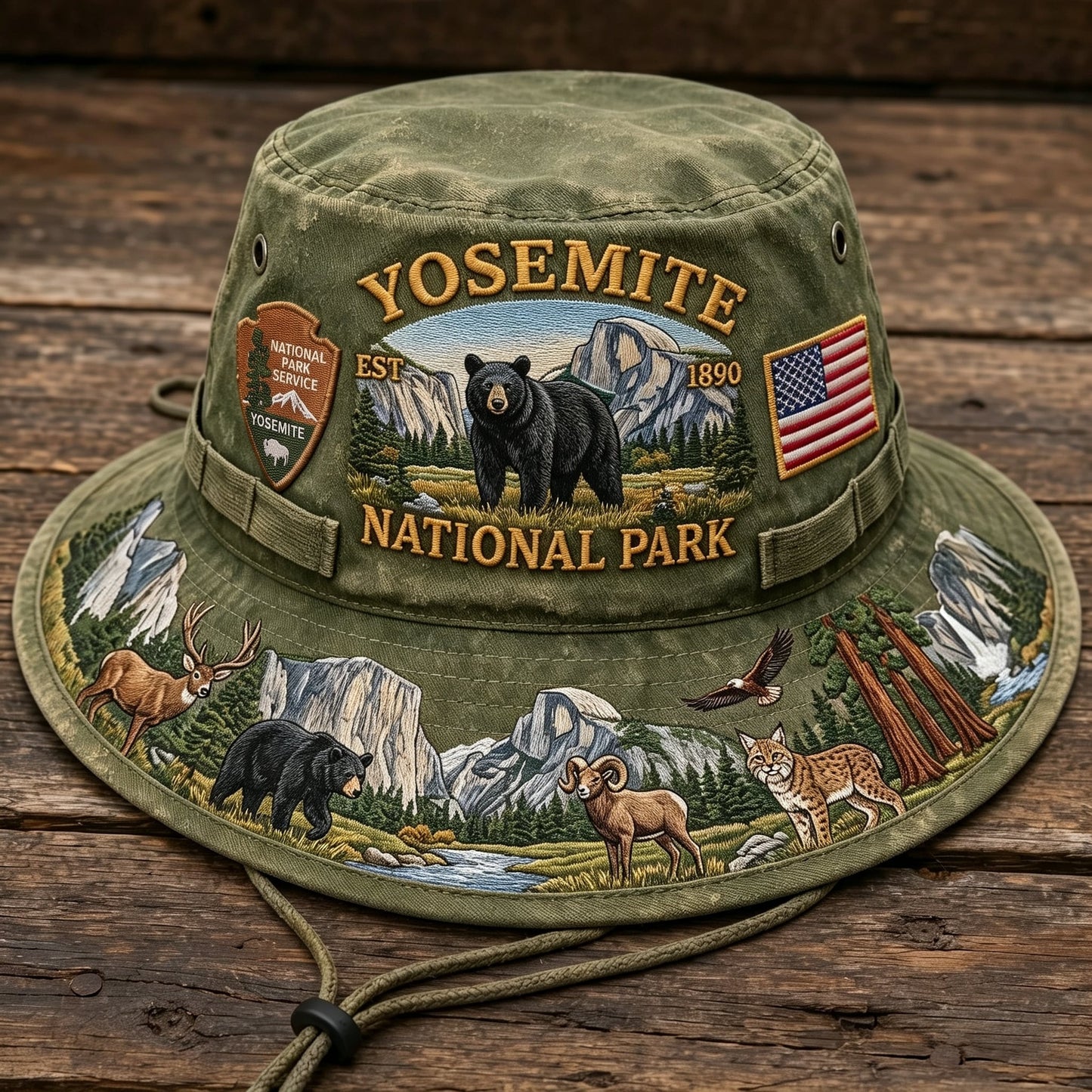🇺🇸 Last Day Promo: 49% OFF 🐻 -Yosemite National Park Adventure Boonie Hat