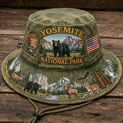 🇺🇸 Last Day Promo: 49% OFF 🐻 -Yosemite National Park Adventure Boonie Hat