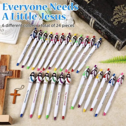 📚Back-to-School Offer✝️Jesus Figures Pen Bible Verse Ballpoint Pen🖊️ with Inspirational Quotes