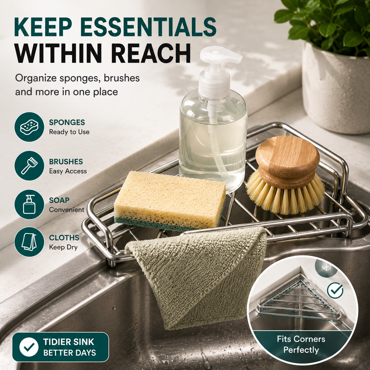 💧Corner Sink Draining Shelf✨