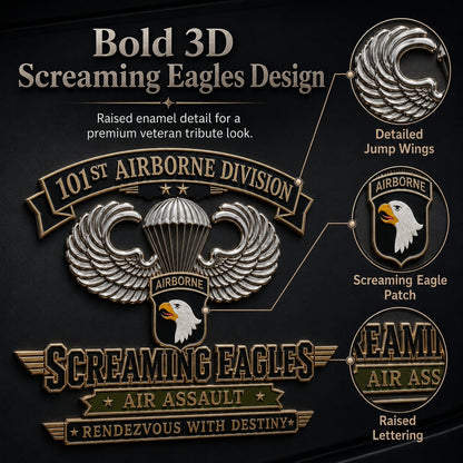 🦅U.S. Army 101st Airborne Division (Air Assault) Tribute Metal Car Emblem
