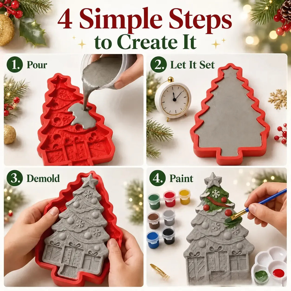 DIY Christmas Tree Silicone Mold - Holiday Craft Mould