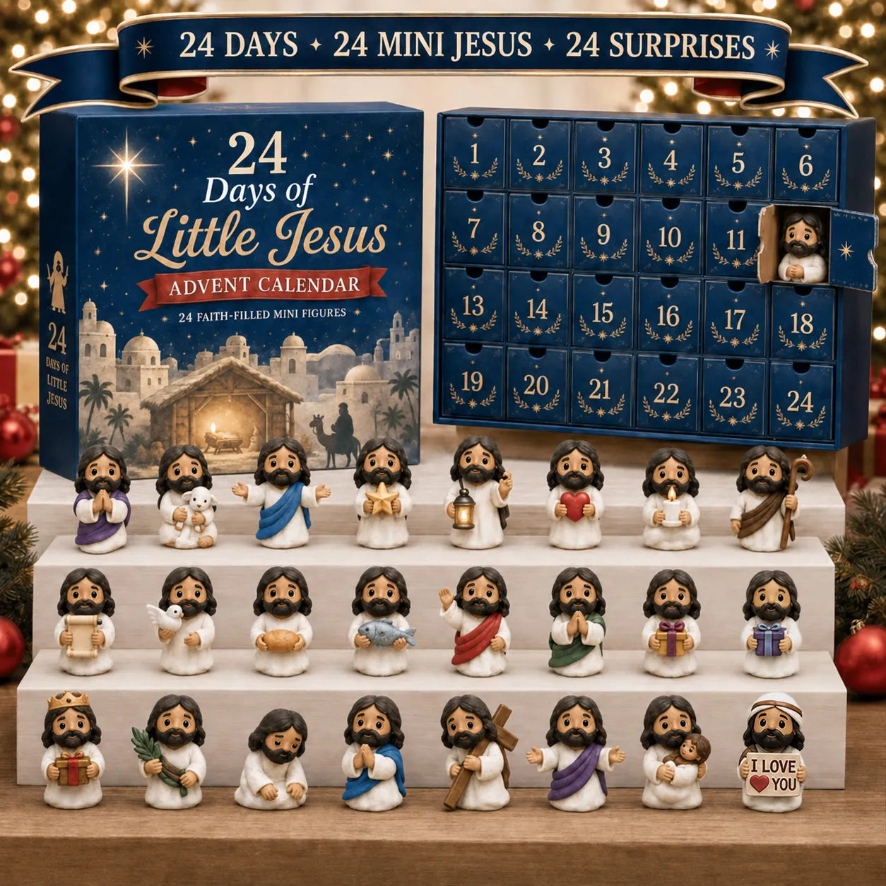 ✝️24 Days of Little Jesus Advent Calendar – 24 Unique Faith-Filled Christmas Surprises✨