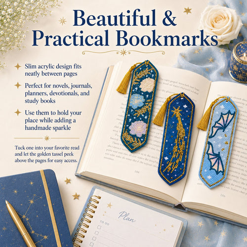 🔥LAST DAY 50% OFF-🌌Starlit Romance Diamond Art Bookmark Kit