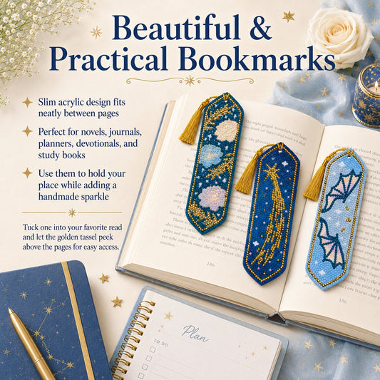 🔥LAST DAY 50% OFF-🌌Starlit Romance Diamond Art Bookmark Kit