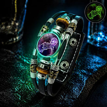 ♈ Glow-in-the-Dark Zodiac Bracelet – 12 Star Signs