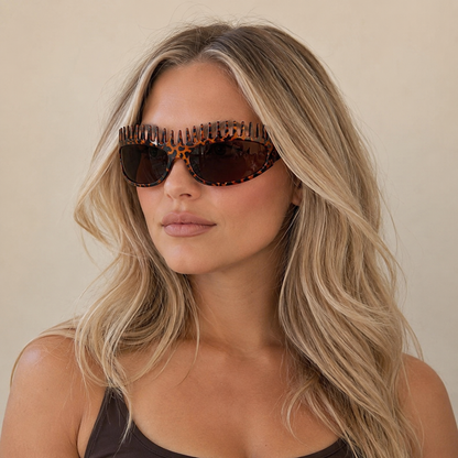 🪮 Spiky Jagged Frame Y2K Retro Oval Sunglasses🕶️