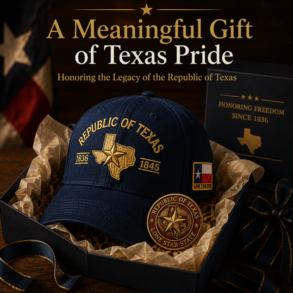 Republic of Texas Embroidered Cap  🎁 Free Honor Coin With Every Cap Purchase