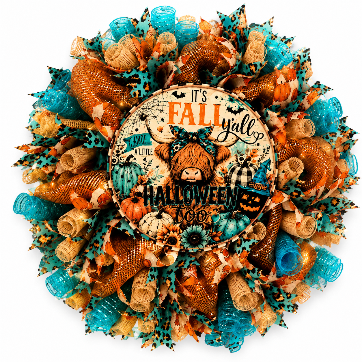 Highland Cow Welcome Wreath