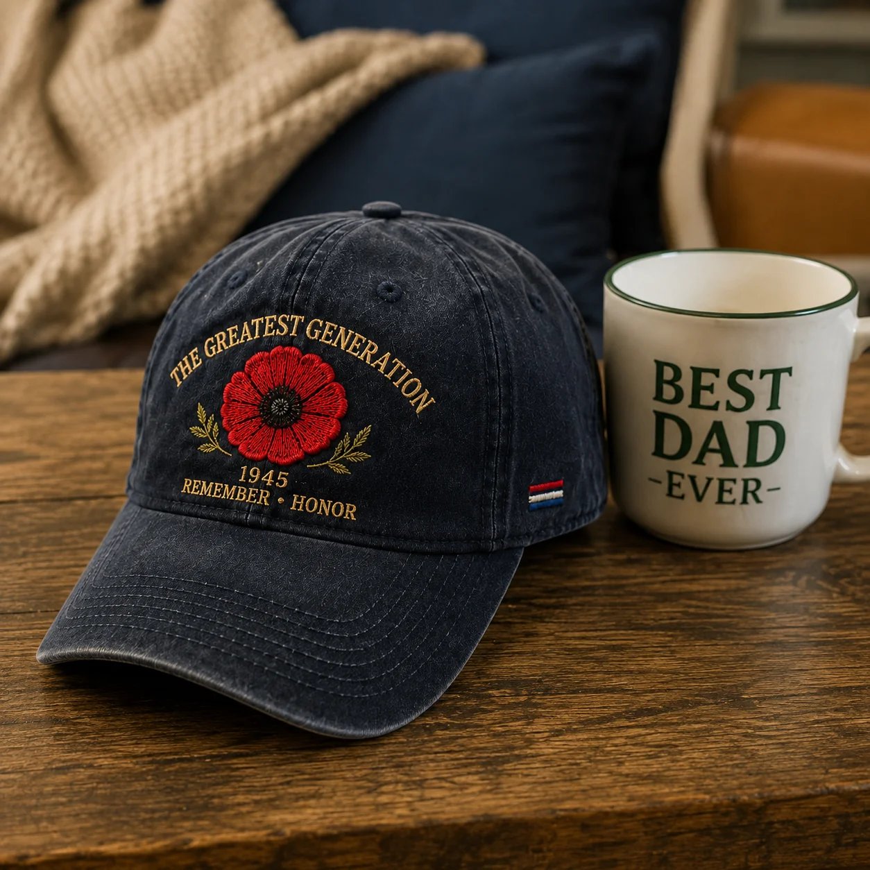 The Greatest Generation 1945 Memorial Poppy Cap – Remember & Honor