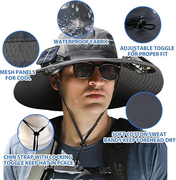 🔥2026 Summer Hot Sale 49% OFF⚡Solar Fan Sun Hat🎁