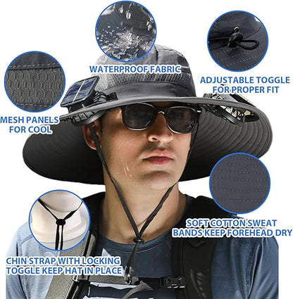 🔥2026 Summer Hot Sale 49% OFF⚡Solar Fan Sun Hat🎁