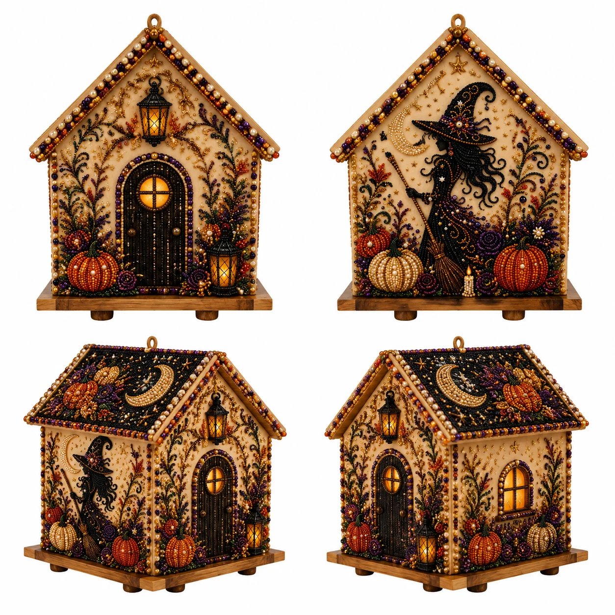 ⏳ Last Day 49% OFF – 🎃 Beginner-Friendly Moonlit Wooden Cottage 3D Pearl Art Kit Collection | Complete Kit with All Tools & Step-by-Step Guide Included 💕