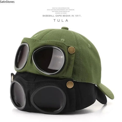 🧢🕶Men's Korean-Style Pilot Baseball Cap - 100% Cotton