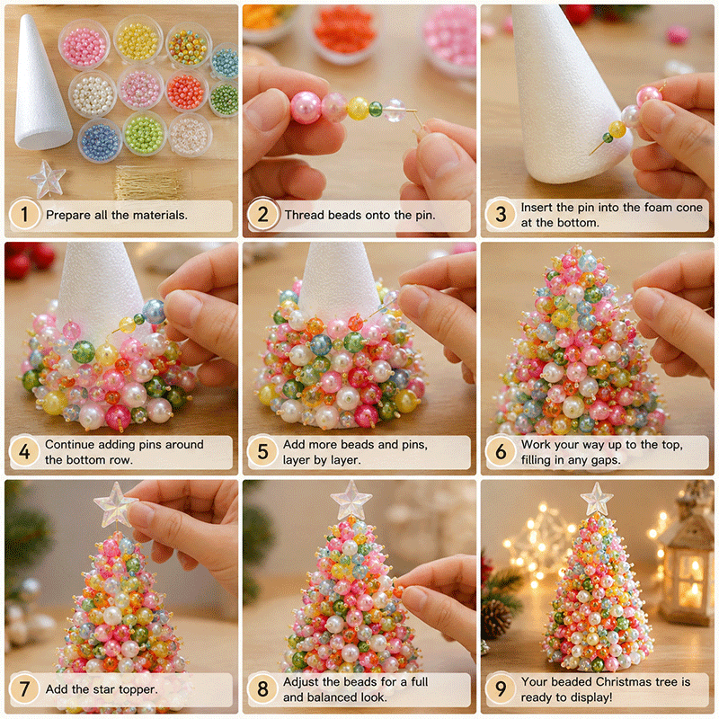 🔥49% Off Last Day - BUY 3 GET 1 FREE🎄 Dreamy Beaded Christmas Tree DIY Kit (📦Buy 3 Free Shipping)