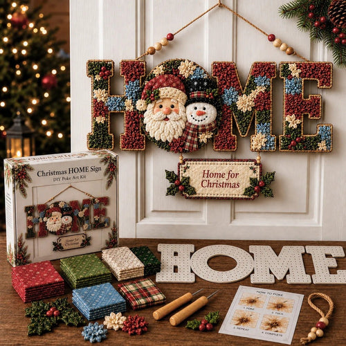 🔥49% Off Last Day - 🎄 ✨ DIY Fabric Poke Art HOME Sign Kit – No-Sew Seasonal Door & Wall Hanging Craft 🏡(📦Buy 2 Free Shipping)