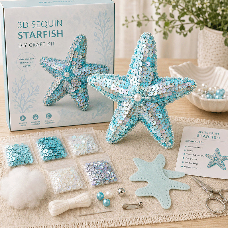 3D Sequin Sea Creature DIY Brooch Kit