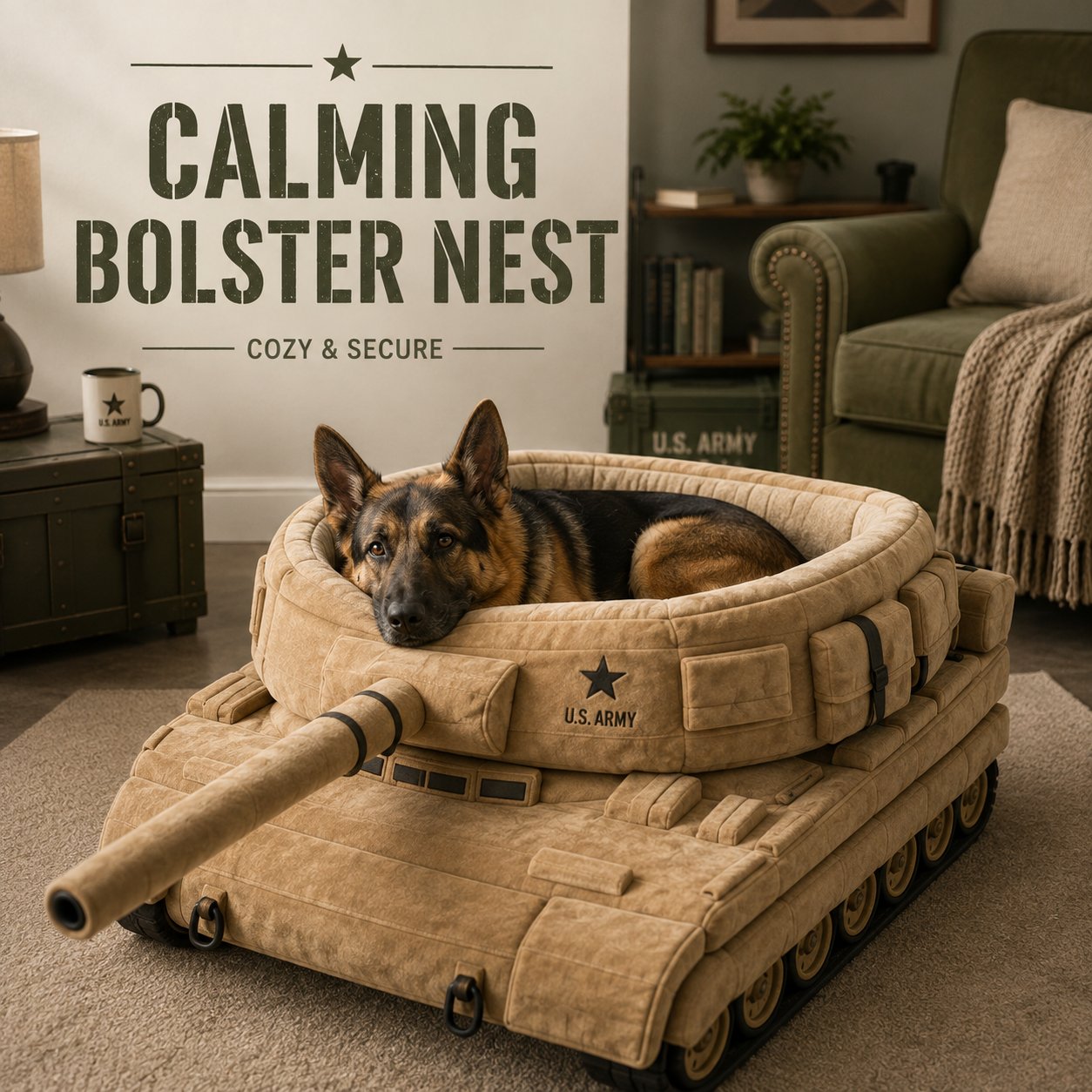 Military Vehicle Shaped Dog Bed