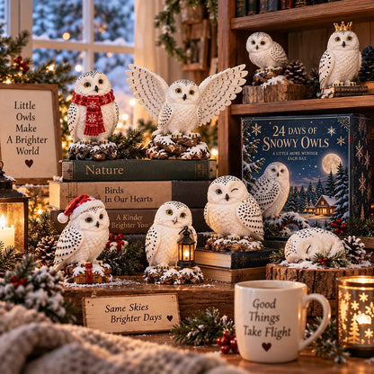 24 Days of Snowy Owls – Christmas Advent Calendar with 24 Unique Collectible Owl Figurines