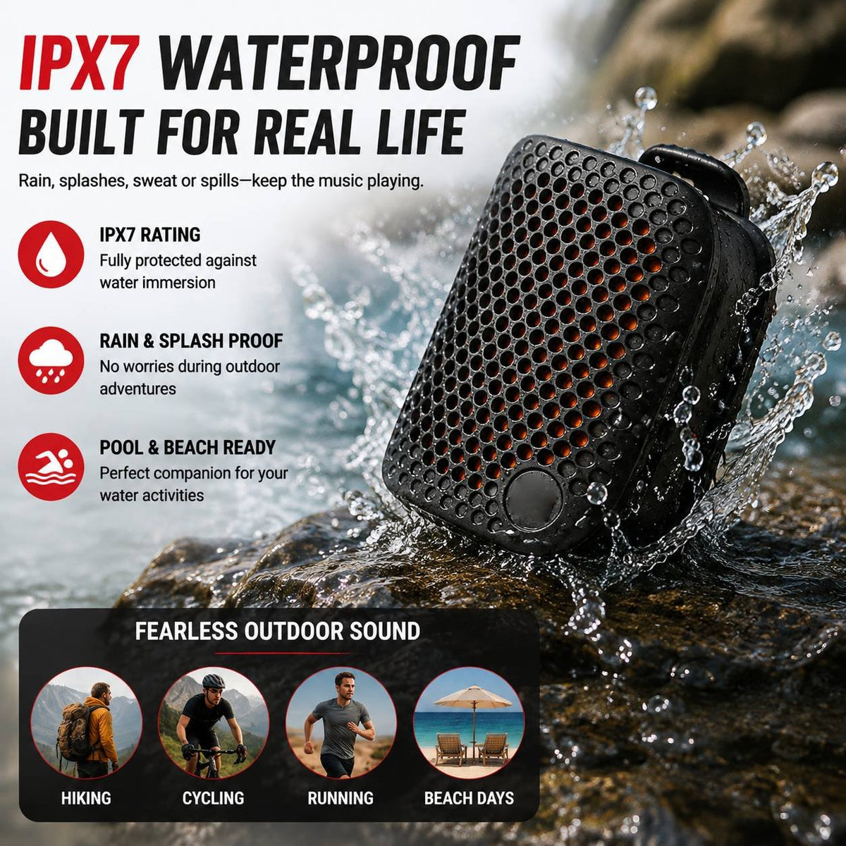 🏃 Outdoor Clip-On Bluetooth Speaker